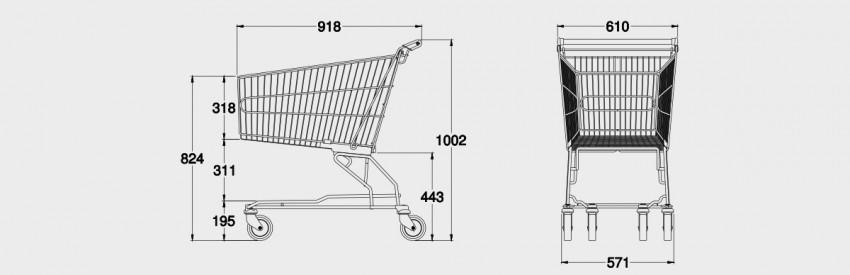 Child Seat Shopping Trolley | Medium 140L - Store Fittings Direct