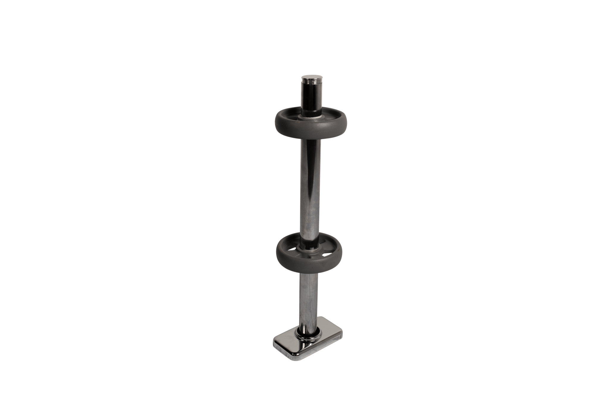 Chrome Wheelie Protection Post | Trolley Guide - Store Fittings Direct