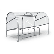 Contemporary Cycle Shelter Tunnel for 10 Bikes - Modular Design - Store Fittings Direct