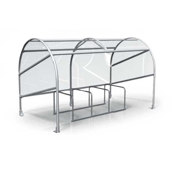 Contemporary Cycle Shelter Tunnel for 10 Bikes - Modular Design - Store Fittings Direct