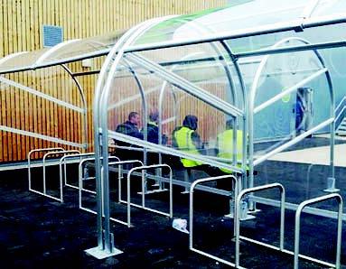 Contemporary Cycle Shelter Tunnel for 10 Bikes - Modular Design - Store Fittings Direct