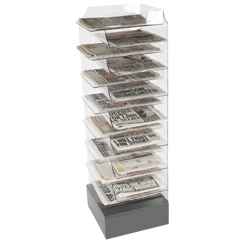 Criss Cross 15 Tier Newspaper Display Cube | NewsTower - Store Fittings Direct