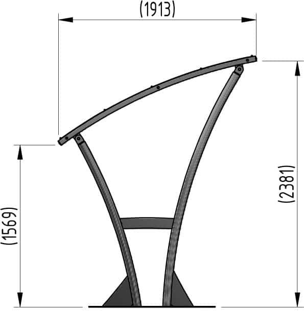 Cycle Shelter | Harby Highline with Steel Roof - Store Fittings Direct