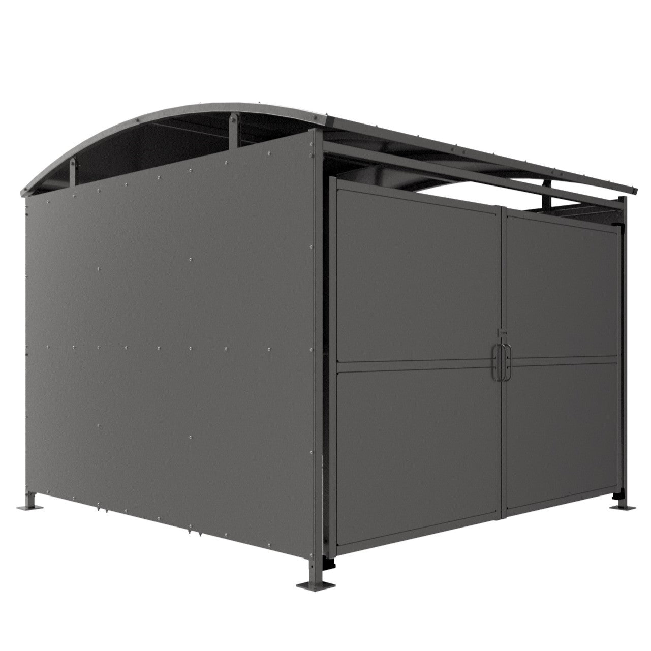 DM2 Secure Bin Shelter - Steel Clad Gates - Store Fittings Direct