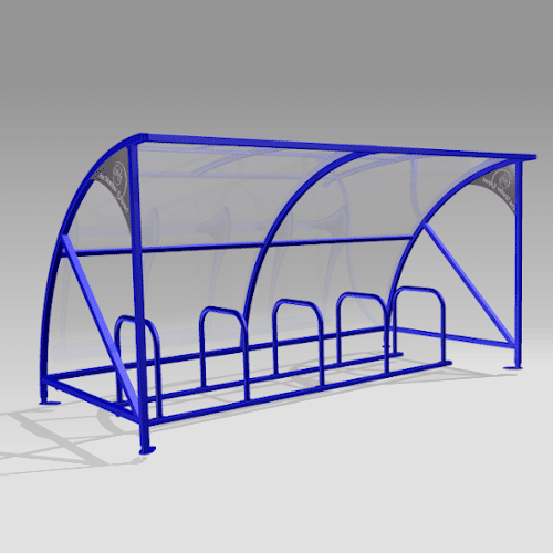 Dalby 10 Cycle Shelter Open Fronted - Store Fittings Direct