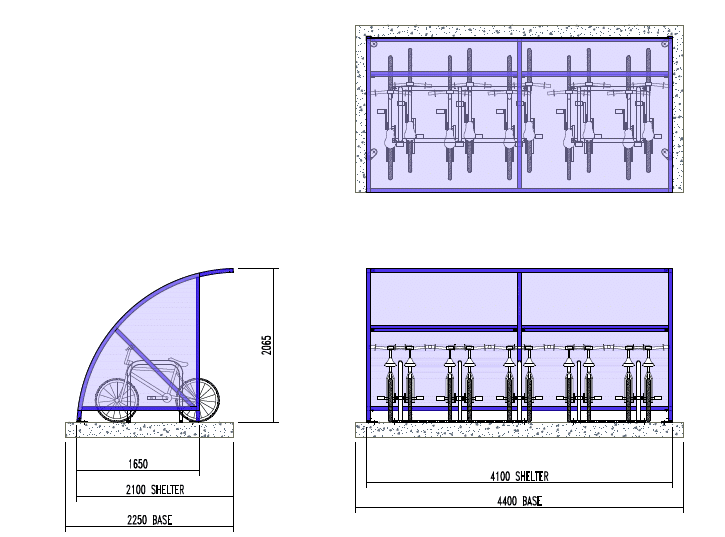 Dalby 10 Cycle Shelter Open Fronted - Store Fittings Direct