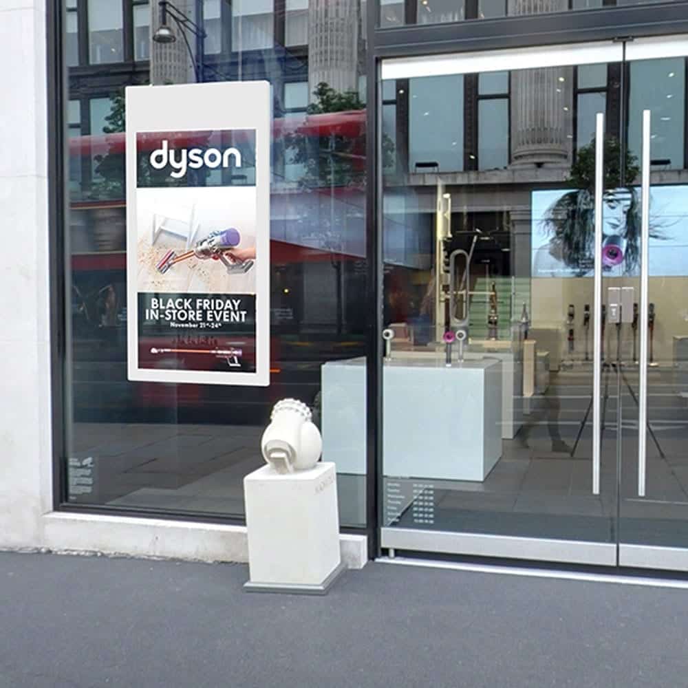 Double Sided Hanging Window Display | High Brightness 700cd/m² | Digital Signage - Store Fittings Direct