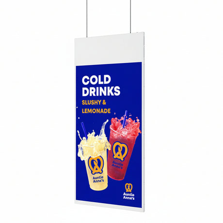Double Sided Hanging Window Display | High Brightness 700cd/m² | Digital Signage - Store Fittings Direct