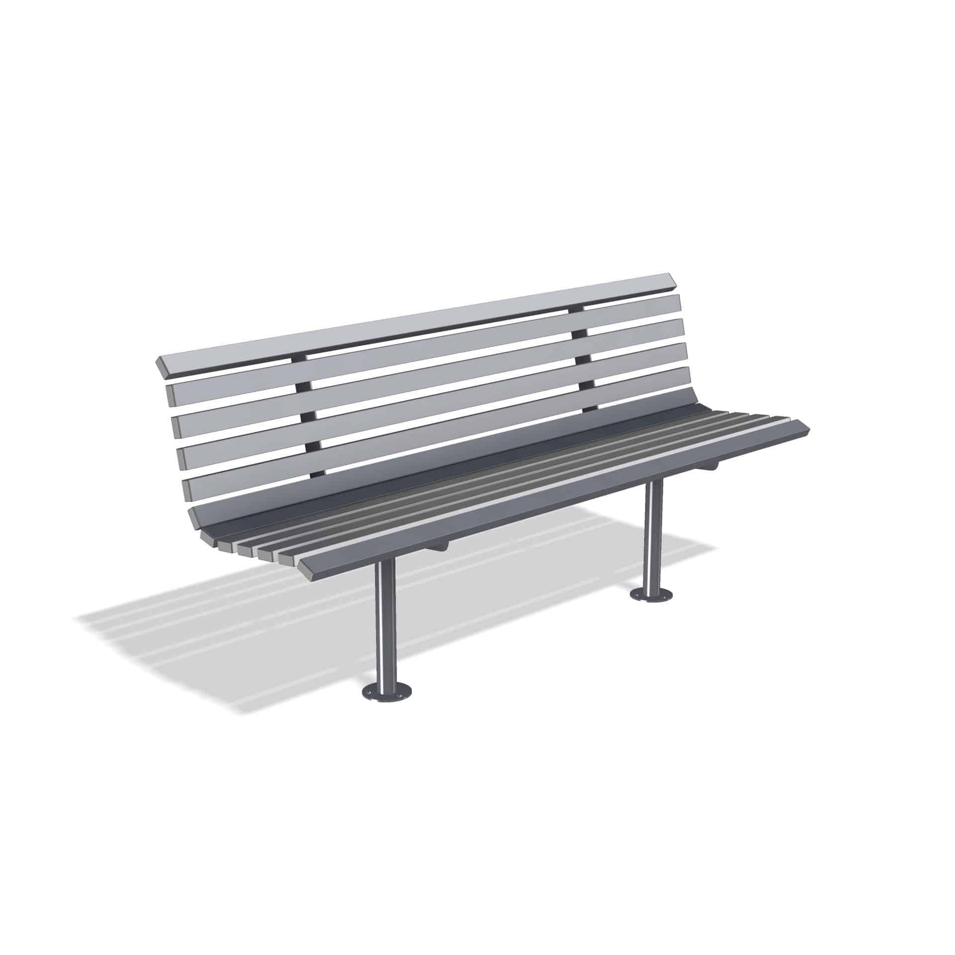 Drayton Outdoor Steel Bench Seat with Back | Street Furniture - Store Fittings Direct
