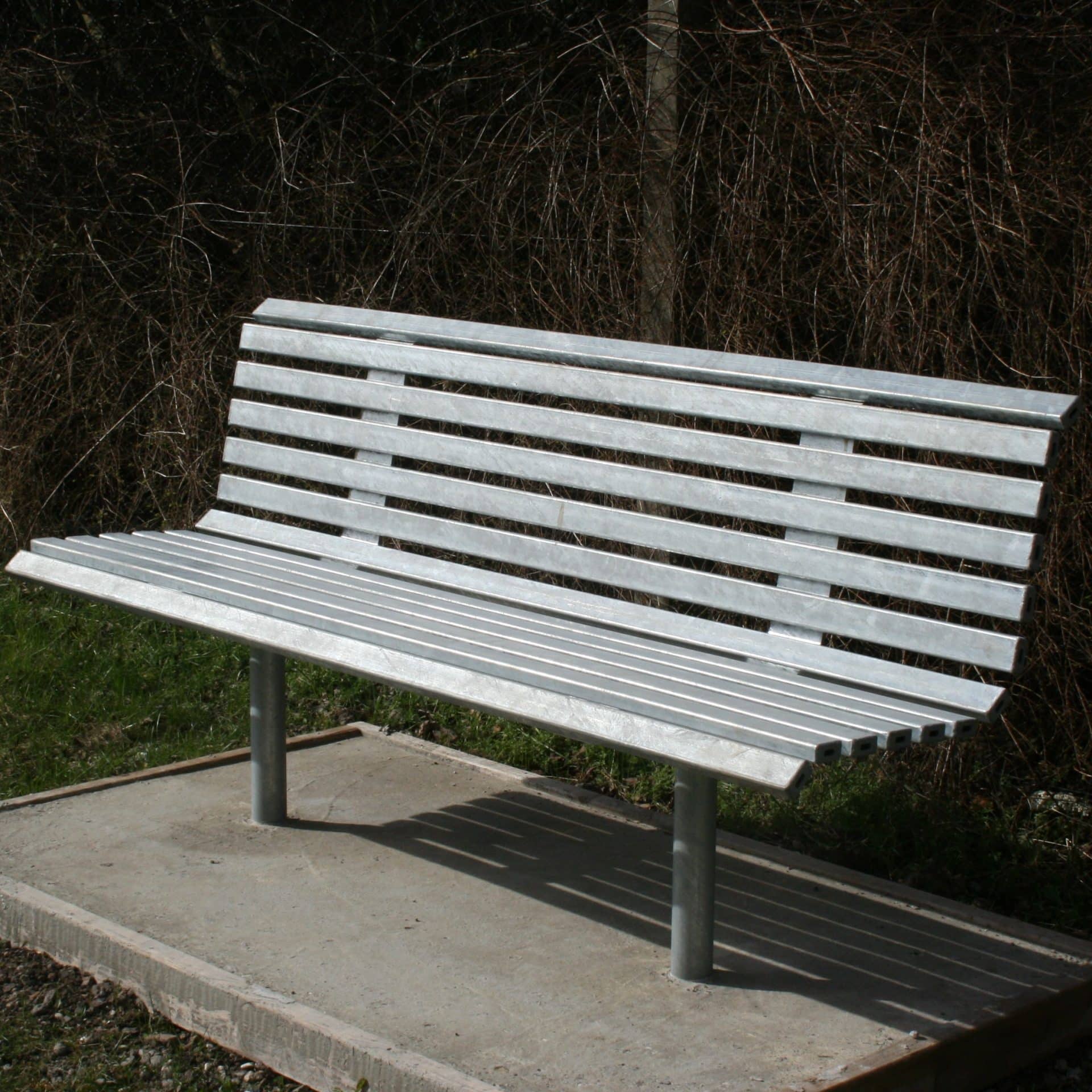 Drayton Outdoor Steel Bench Seat with Back | Street Furniture - Store Fittings Direct