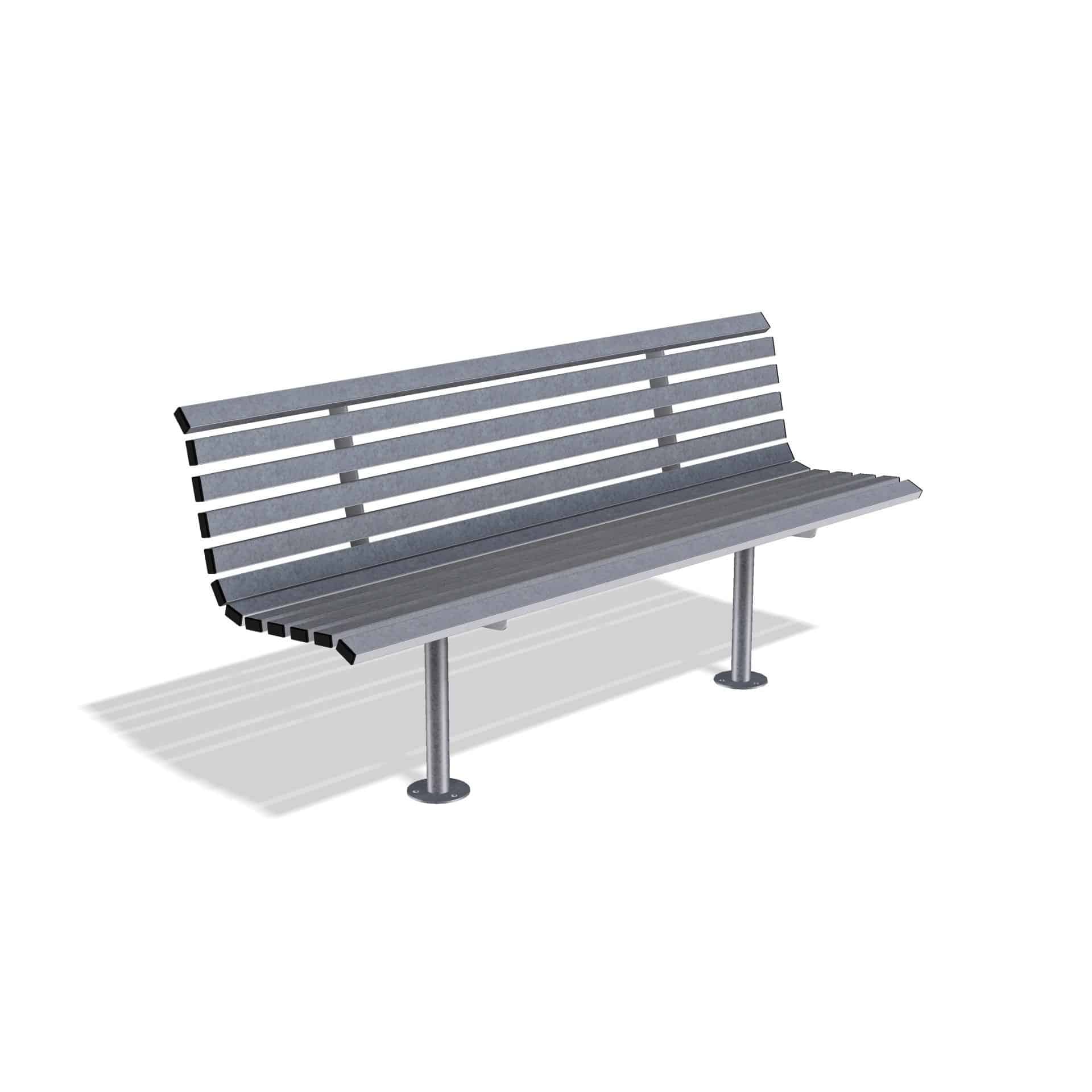 Drayton Outdoor Steel Bench Seat with Back | Street Furniture - Store Fittings Direct