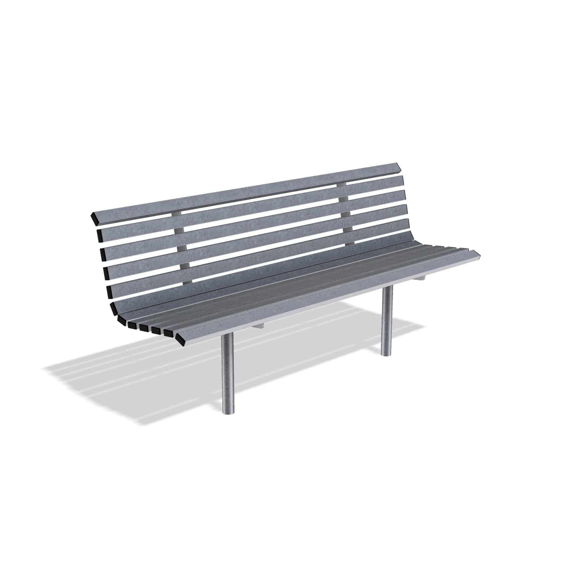 Drayton Outdoor Steel Bench Seat with Back | Street Furniture - Store Fittings Direct