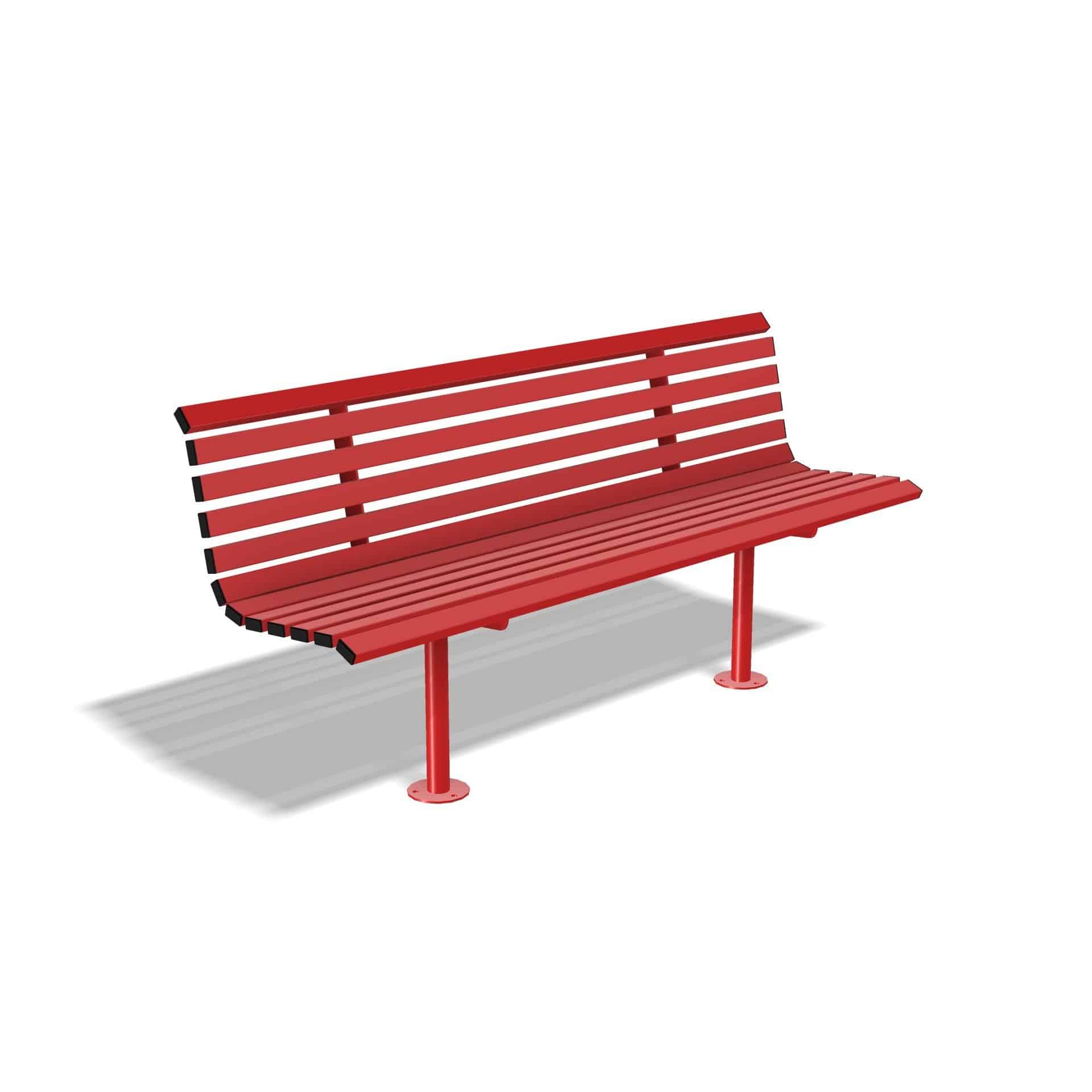 Drayton Outdoor Steel Bench Seat with Back | Street Furniture - Store Fittings Direct