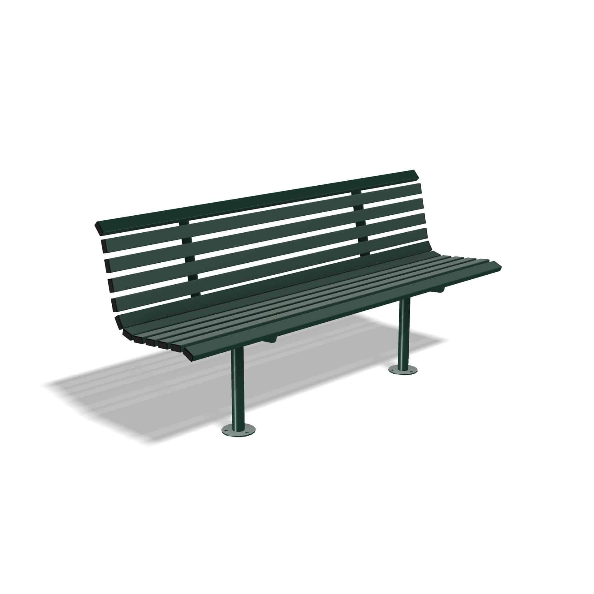 Drayton Outdoor Steel Bench Seat with Back | Street Furniture - Store Fittings Direct