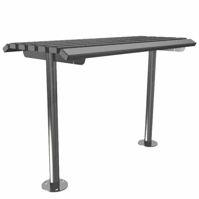 Drayton Outdoor Steel Perch Bench | Street Furniture - Store Fittings Direct