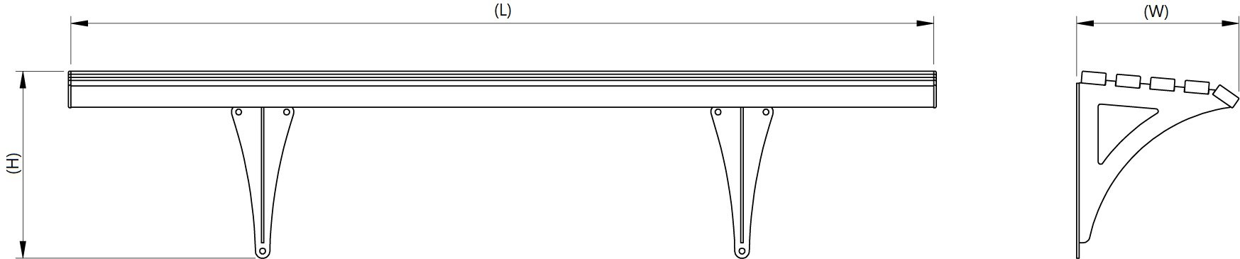 Drayton Outdoor Steel Wall Mounted Bench