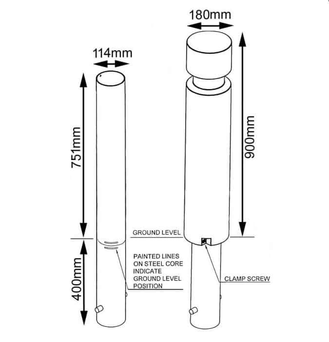 EB100 Polyethylene Plastic Bollard | Recyclable - Store Fittings Direct