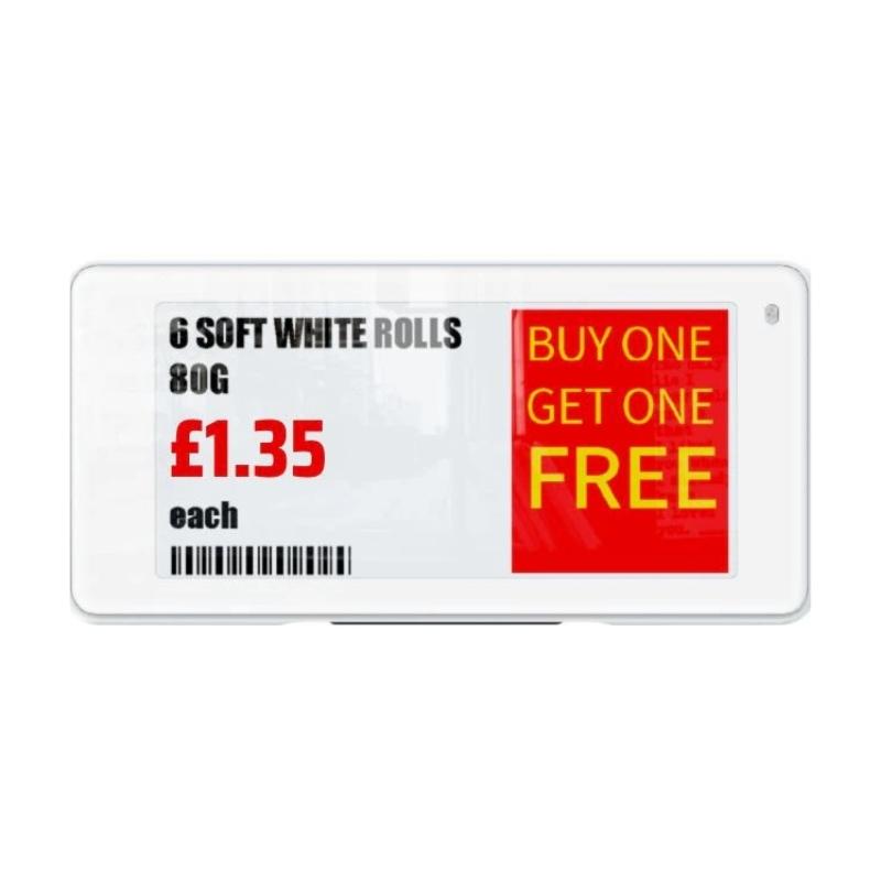 ESL Display 2.13" -Ultra-Low Power Electronic Paper Digital Signage Screen for Retail & Business - Store Fittings Direct