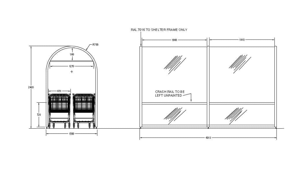 Eco Shopping Trolley Shelter - Store Fittings Direct