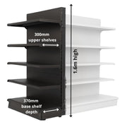 End Promo Bay 1.6m High | 370mm Base Shelf | 300mm Uppers - Store Fittings Direct