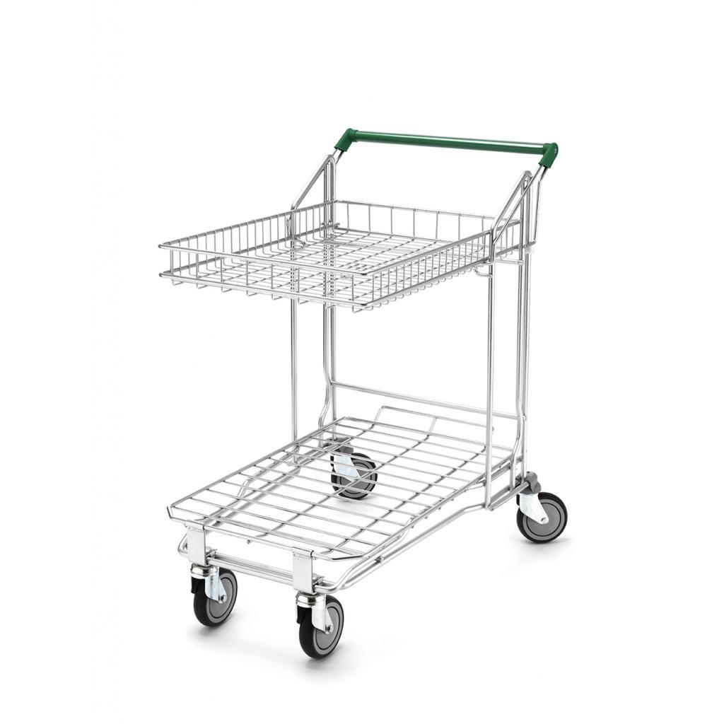 Flatbed shopping trolley green