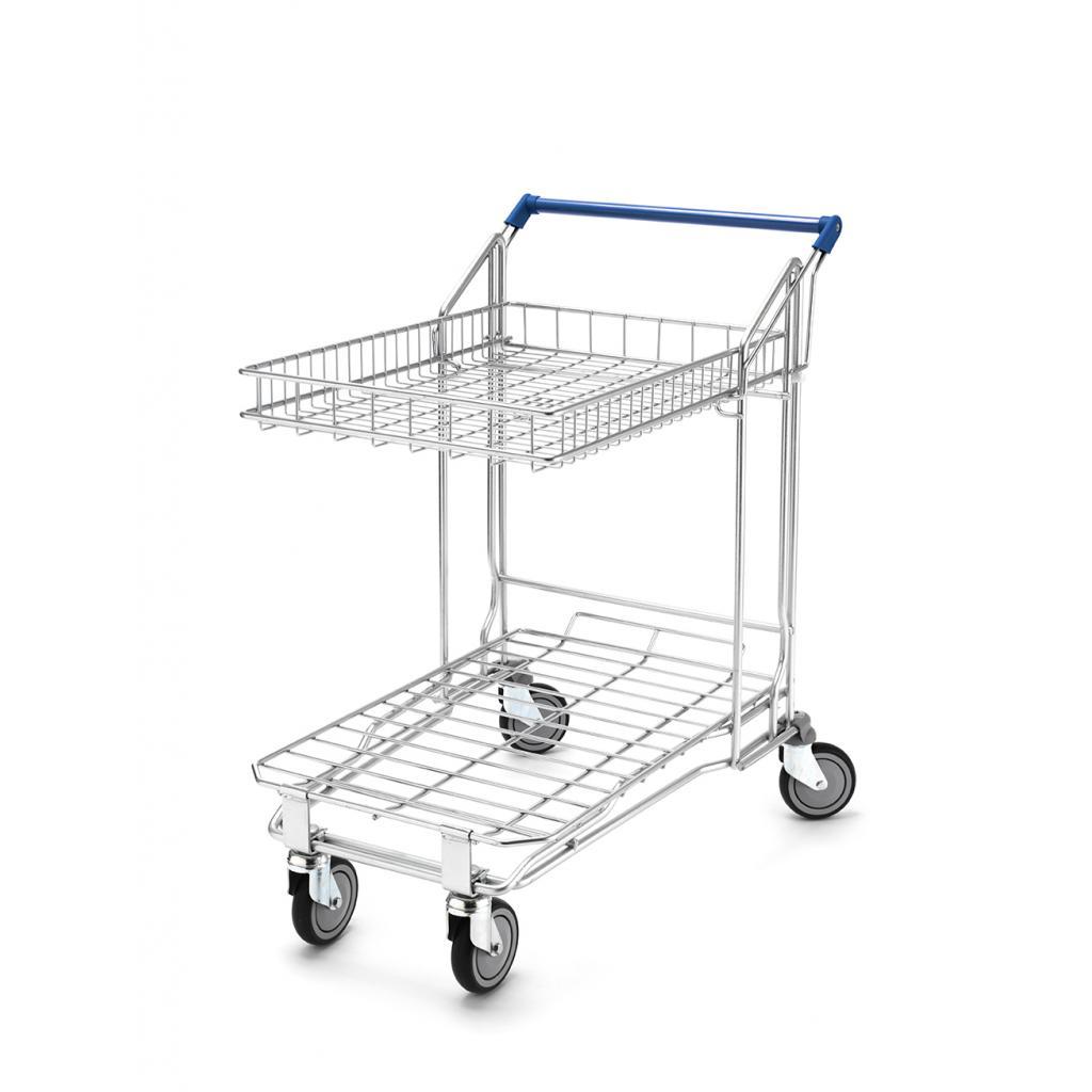 Flatbed shopping trolley blue