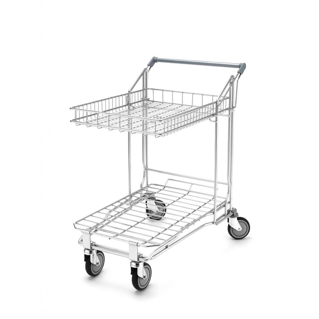 Flatbed shopping trolley grey