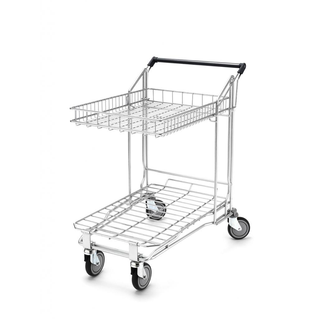 Flatbed Shopping Trolley Top Basket | Foldable 27 Litre Top Basket - Store Fittings Direct