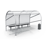 Free Standing Smoking Shelter with Seating | Aluminium | Silver - Store Fittings Direct