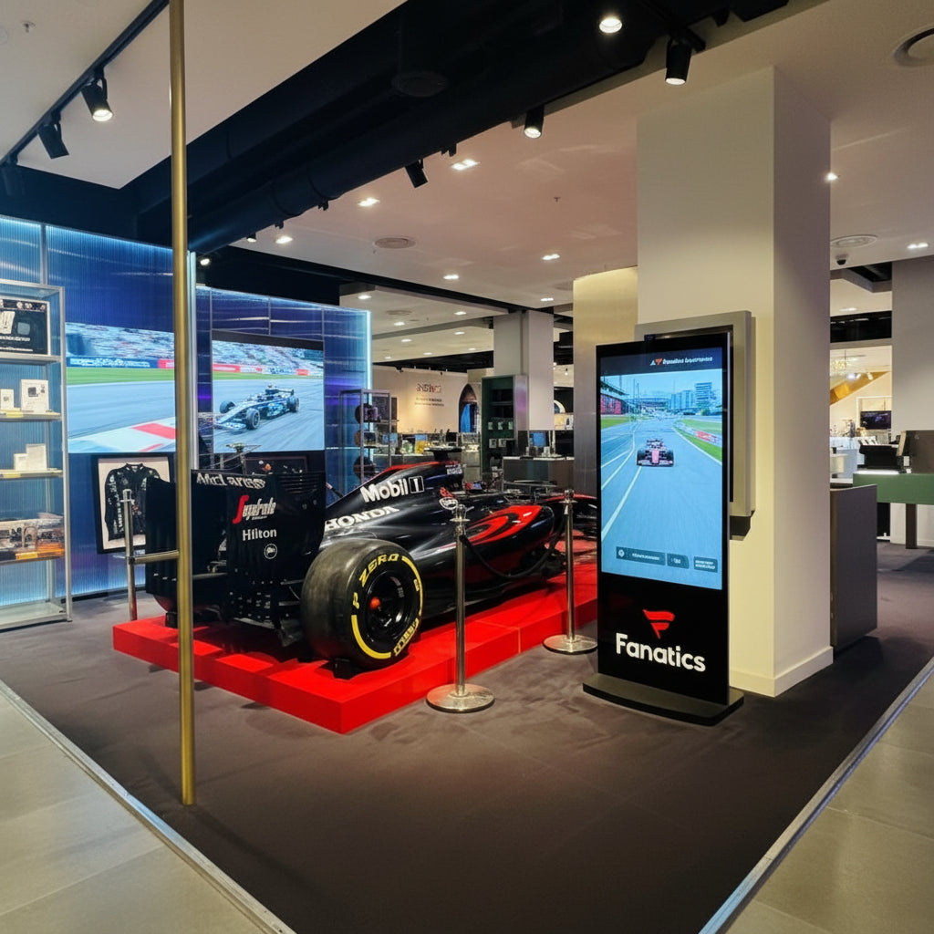 Freestanding PCAP Android Touch Screen Kiosk | Interactive Digital Signage Totem | 50" & 55" | Black or White - Store Fittings Direct