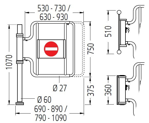 Wanzl Checkout Mounted Mechanical Swing Gate