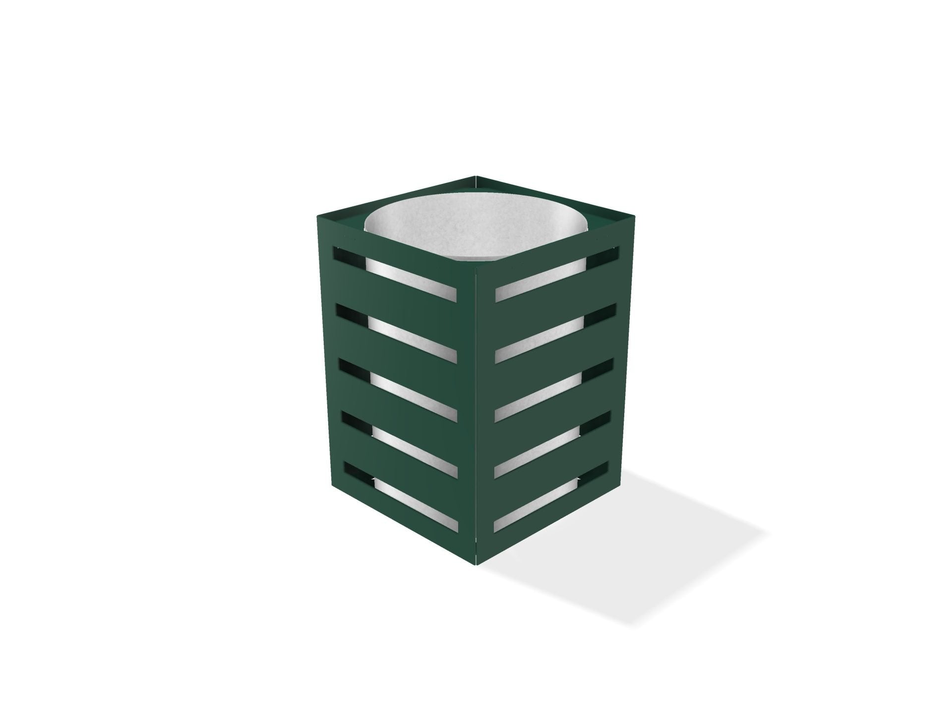 Gretton Litter Bin - Galvanised, Galv Powdercoated or Stainless Steel