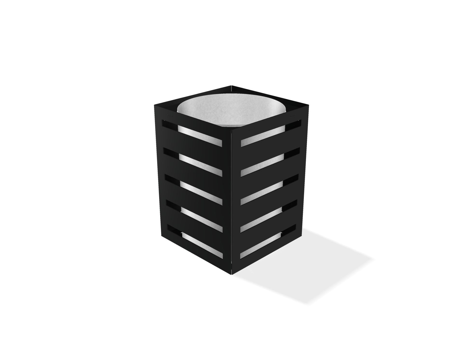 Gretton Litter Bin - Galvanised, Galv Powdercoated or Stainless Steel