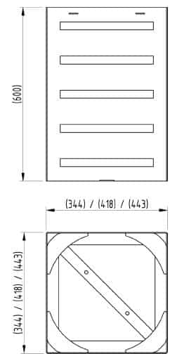 Gretton Litter Bin - Galvanised, Galv Powdercoated or Stainless Steel