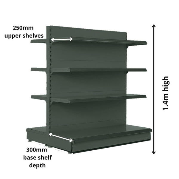 Gondola Bay 1.4m | 300mm Base Shelf | 250mm Uppers