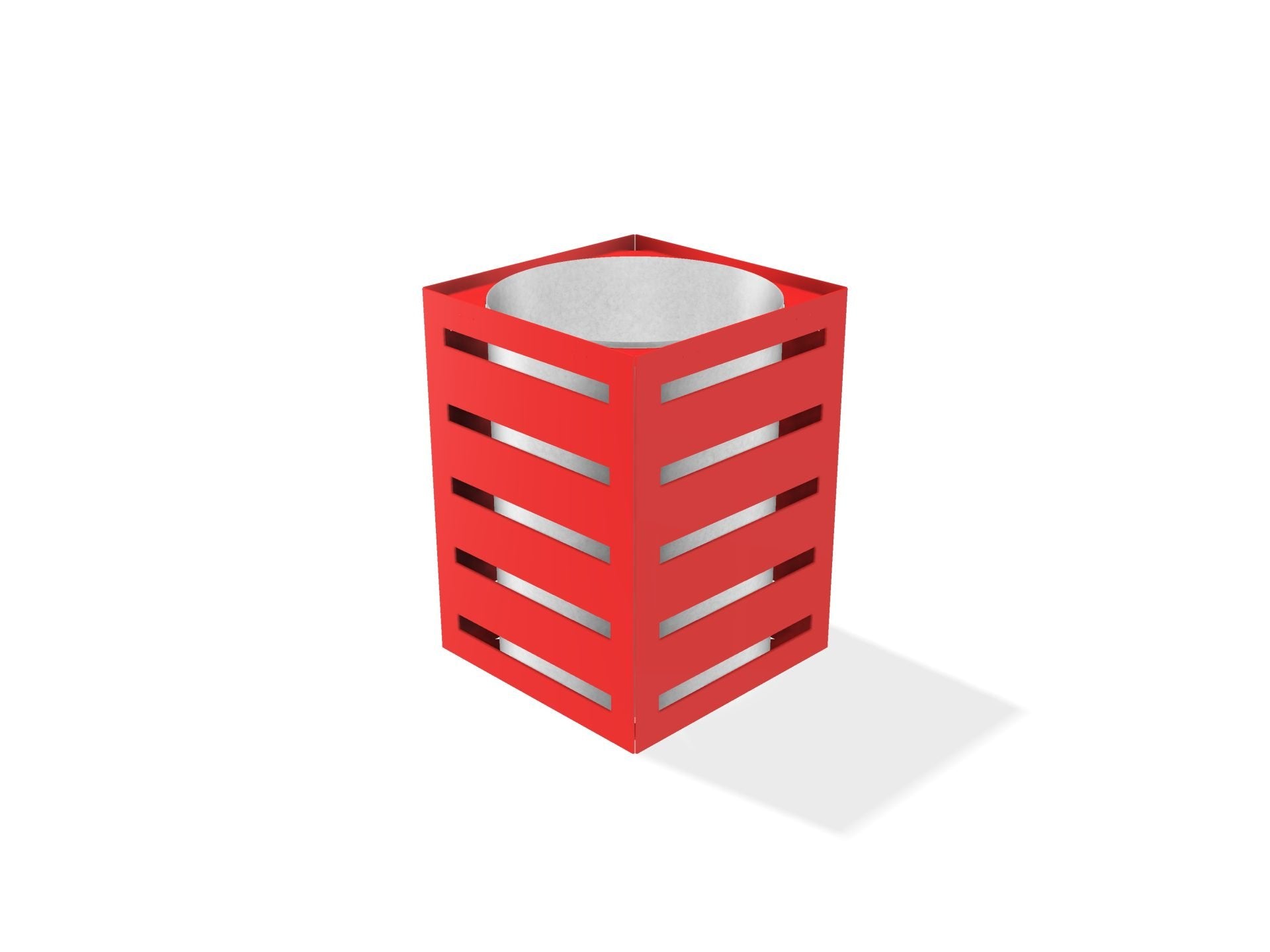 Gretton Litter Bin - Galvanised, Galv Powdercoated or Stainless Steel - Store Fittings Direct