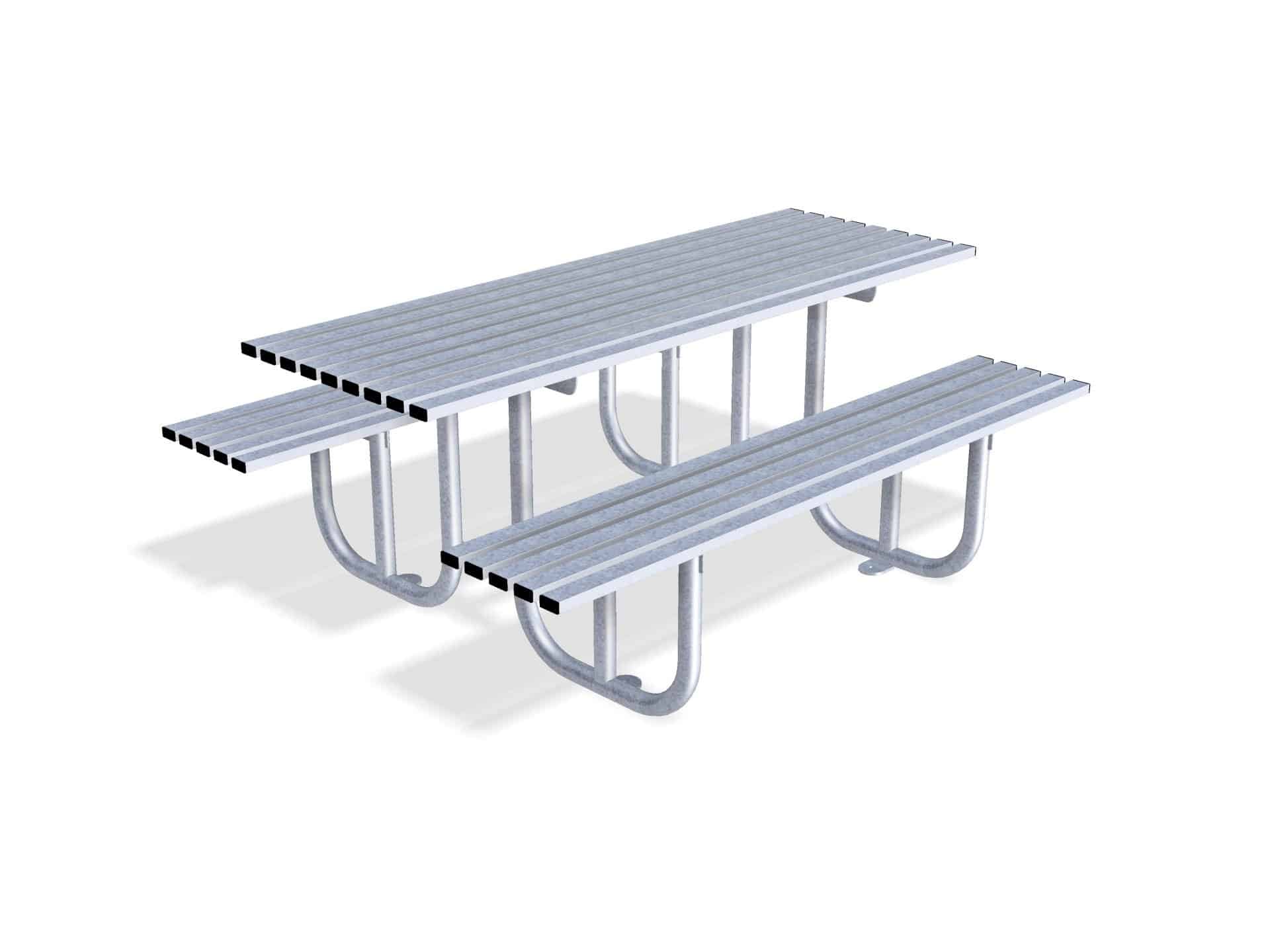 Haddon Picnic Table Bench | Stainless Steel or Galvanised Street Furniture - Store Fittings Direct