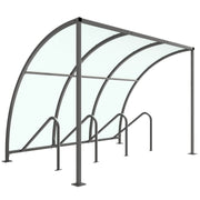 Harby Cycle Shelter PETG Roof With Integral Cycle Stands 1M
