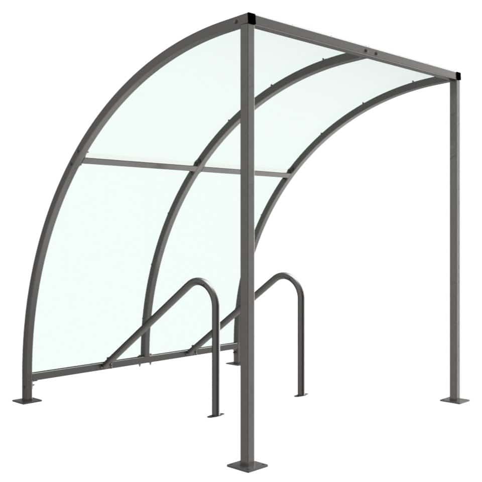 Harby Cycle Shelter | PETG Roof With Integral Cycle Stands - Store Fittings Direct