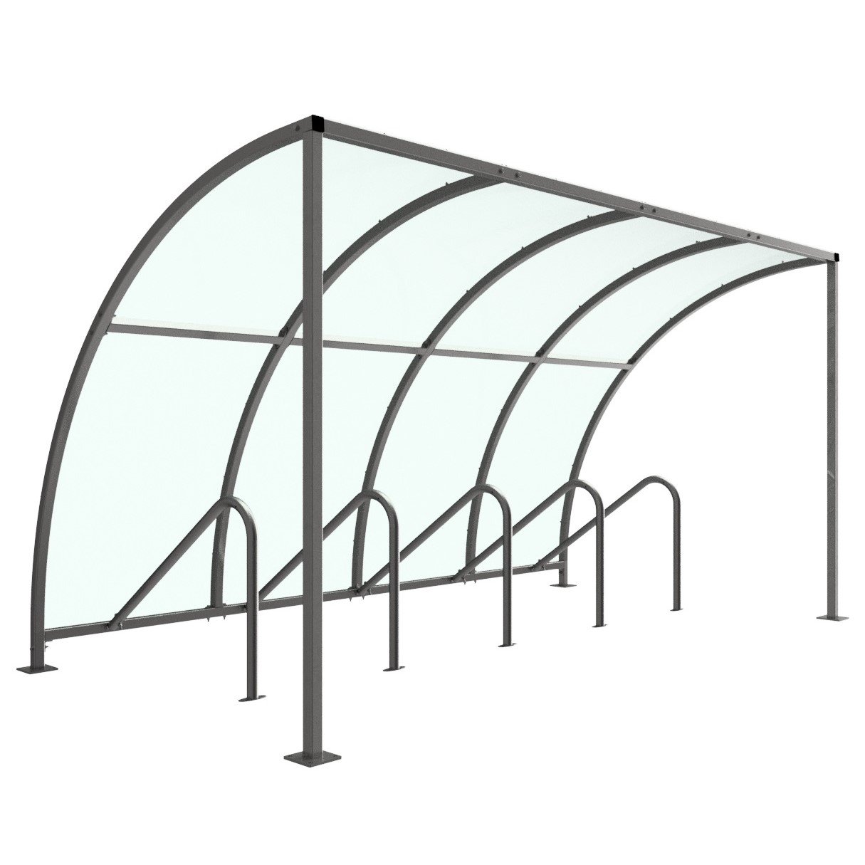 Harby Cycle Shelter | PETG Roof With Integral Cycle Stands - Store Fittings Direct