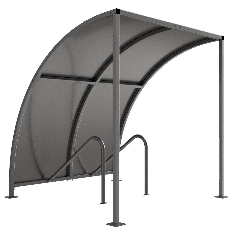 Harby Cycle Shelter | Steel Roof With Integral Cycle Stands - Store Fittings Direct