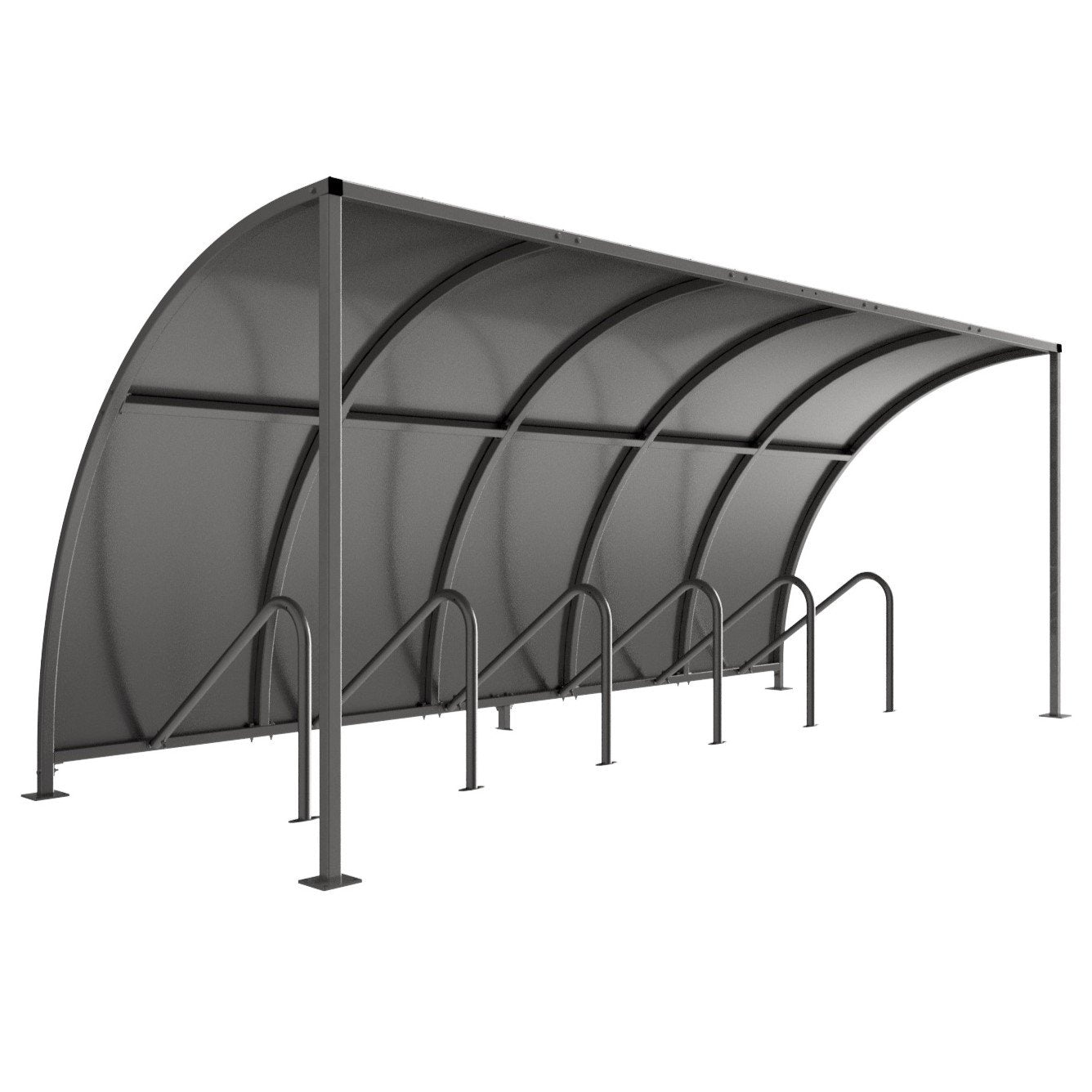 Harby Cycle Shelter | Steel Roof With Integral Cycle Stands - Store Fittings Direct