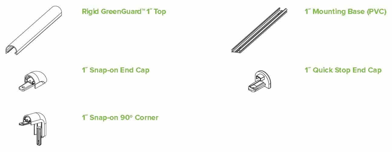 High Impact Bumper Rail 1" Bump Strip - Store Fittings Direct