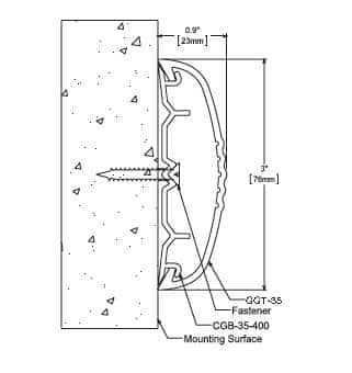 High Impact Bumper Rail 3" Bump Strip - Store Fittings Direct