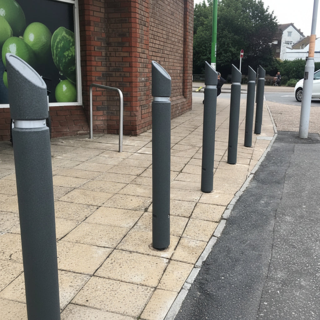 Eco Recycled Plastic Car Park Bollard | Steel Core | Anti-Ram & Root Fixed Options
