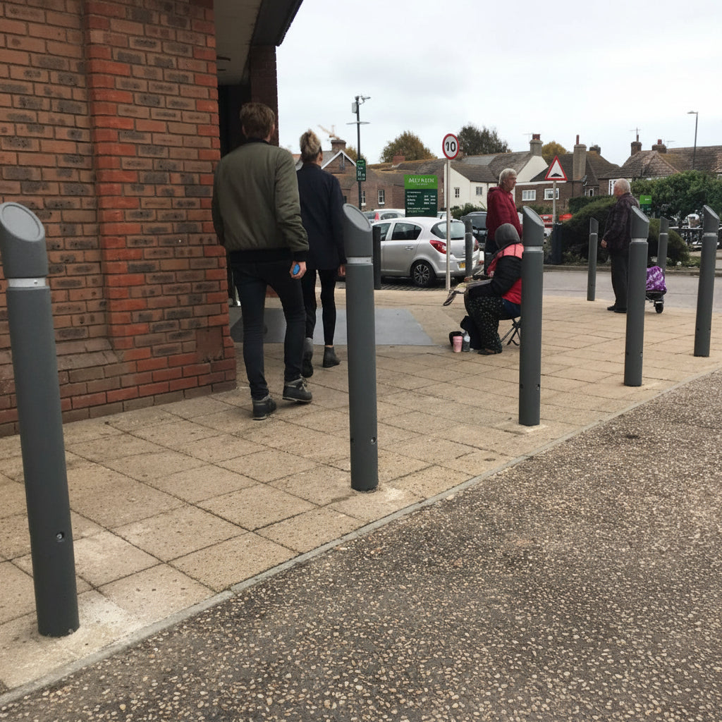 Eco Recycled Plastic Car Park Bollard | Steel Core | Anti-Ram & Root Fixed Options