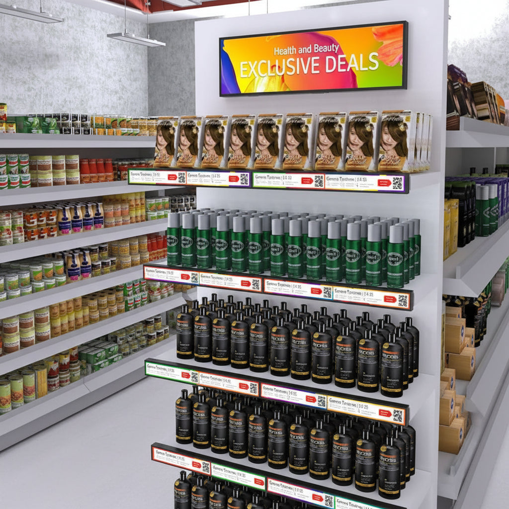 LCD Shelf Edge Display | Ultra-Wide Stretched Digital Shelf Label |  23" - Store Fittings Direct