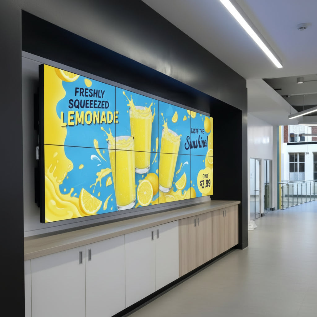 LCD Super Ultra Narrow Bezel Video Wall Display | 4K UHD Commercial Video Wall Screens - Store Fittings Direct