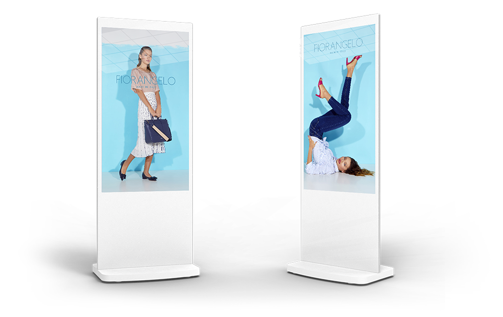 LED Slimline Freestanding Digital Signage Posters, Kiosks & Totems | Digital Display Stand UK - Store Fittings Direct