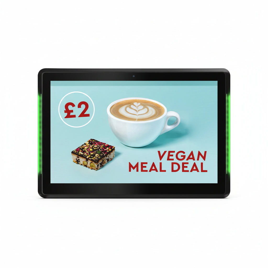 LED Slimline POS Android Advertising Display | PoE & USB Plug & Play | Point of Sale Digital Signage | 10" & 15" - Store Fittings Direct